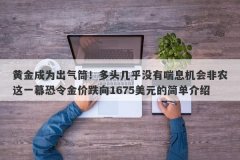 黄金成为出气筒！多头几乎没有喘息机会非农这一幕恐令金价跌向1675美元的简单介绍